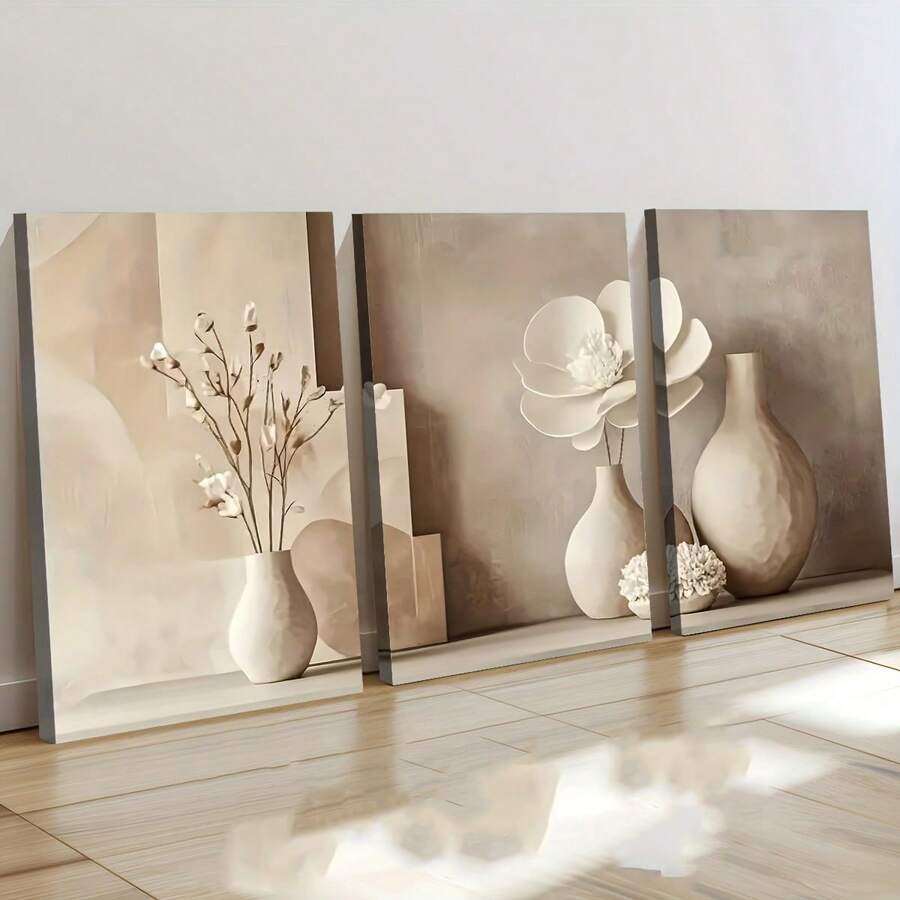 3 tranh in trên vải canvas/poster phong cách cổ điển tối giản hình cây trồng trong chậu, sẵn sàng treo, trang trí nhà cửa, tranh nghệ thuật treo tường, trang trí phòng, in độ phân giải cao, quà tặng ngày lễ, thích hợp cho phòng khách, phòng ngủ, phòng ăn, văn phòng. - Nhiều màu - Xem 1