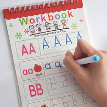 Lachilly 26 Alphabet Tracing Letter Workbook Preschool Kids Learning Training Book Educational Toy With Erasable Pen Handwriting Exercise Book For Children Letter Numbers Skills Development Calligraphy Reusable Practice Book - Multicolor - View 11