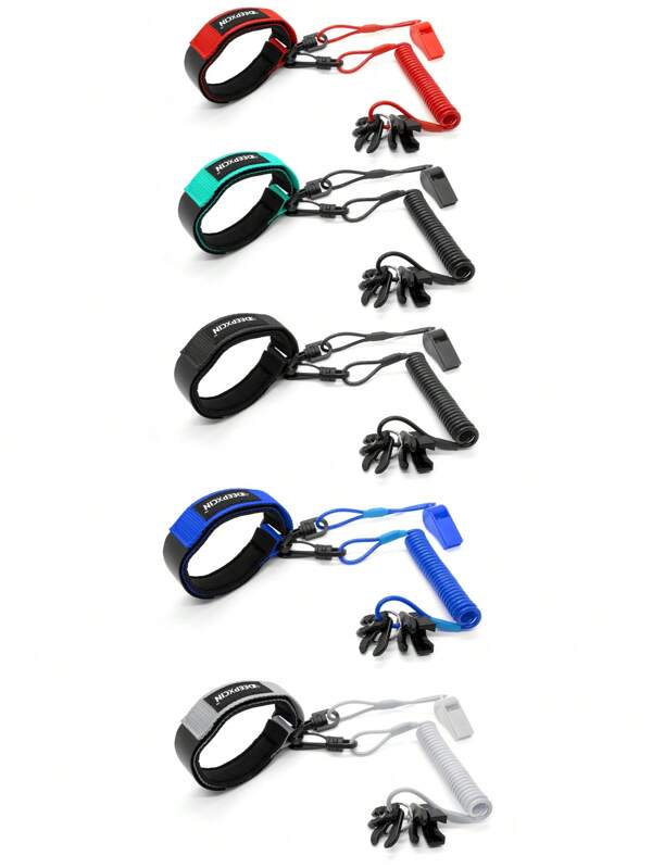 1 Set Cordón universal para bote - 4 llaves de interruptor, brazalete grueso y silbato marino, adecuado para botes personales y cordón de interruptor de apagado de motor fuera de borda - Brazalete ajustable y duradero (Azul/Rojo/Negro/Verde/Gris) Disponible