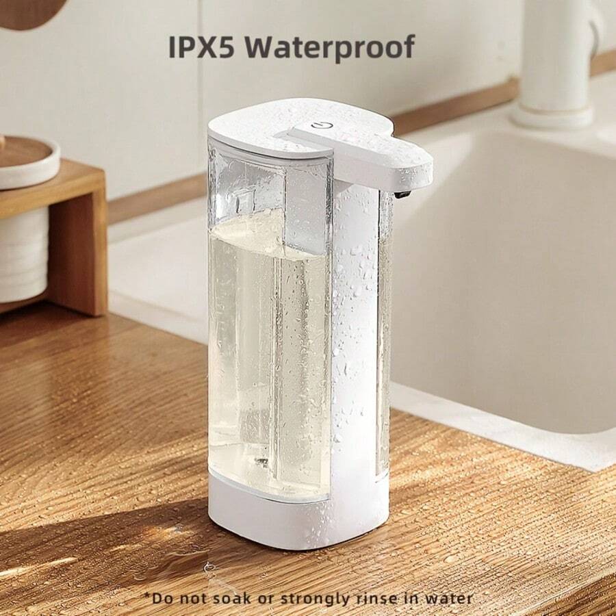 Wall-Mounted Automatic Soap Dispenser, USB Rechargeable LithiumBattery, Plastic, For Kitchen & Bathroom Sinks, With Built-In SoapDispenser Functionality,1200mAh
