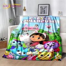 Cartoon Cute Gabbys Dollhouse Girl Soft Blankets, Keep Warm Throw Blanket Comfortable Blanket For Picnic Beds Sofa Home Bedroom.Jpg - White1 - 查看 1