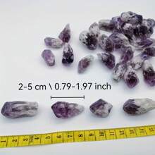 10 Pcs Amethyst Crystal Rough Stone Natural Purple Gemstone Block Bulk Asymmetrical Small Raw Rock For Tumbling Crystal DIY Jewelry Making Rolling Ornaments Fish Tank Aquarium Terrarium Vase Filler Festival Gift For Girl Woman - Purple - View 2