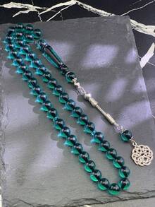 1 pieza Pulsera de 33 cuentas de oración de resina de 10 mm, de estilo árabe elegante y versátil, accesorio de lujo de resina colorida