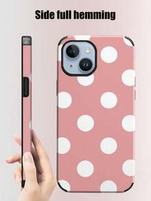 An Elegant Phone Case That Does Not Include A Lanyard Or Stand. This Leather Phone Case Features A Minimalist And Pretty Polka Dot Design. It's A 1-Piece Case With A Black And White Polka Dot Print. The Soft Leather Case Has A Modern, Minimalist French Boho Style And Is Compatible With The  Galaxy S24 Ultra, S17 Pro, S16 Pro, S12 Pro, S13, S14 Plus, S15 Pro, S16 Pro, And S11/S13 Pro Spring. - 粉色 - 查看 9