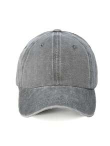 1pc Vintage Solid Color Baseball Cap, Sun-Shading Breathable, Fashion Versatile, Unisex Design Suitable For Travel, Outdoor Activities - Baby Blue - View 7