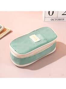 1pc创意双可扩展多功能大容量铅笔袋，适合初中/高中学生，时尚桌面收纳铅笔袋，返校礼物，返校，学校用品，铅笔袋，书包铅笔袋大容量马卡龙配色变身学生简约铅笔盒