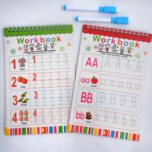 Lachilly 26 Alphabet Tracing Letter Workbook Preschool Kids Learning Training Book Educational Toy With Erasable Pen Handwriting Exercise Book For Children Letter Numbers Skills Development Calligraphy Reusable Practice Book - Multicolor - View 14