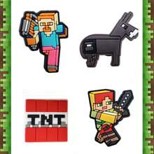 Microsoft 30/34PCS  Officially Licensed Cartoon  Shoe Charms Cute Creeper Shoe Jewelry Steve Party Birthday Gift Fashion Accessoriesfor Women Shoe Charms Inspiration Friendship Jewelry Gifts For Lovers Music Lovers