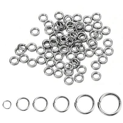 30-200Pcs/Lot 3-25mm Stainless Steel Split Ring Open Single Loops Jump Rings Connectors For DIY Jewelry Making Findings Accessories