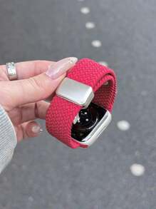 1pc Minimalist Nylon Braided Magnetic Clasp Apple Watch Band, Breathable Adjustable Magnetic Apple Watch Strap Suitable For 38/40/41/S10 42/42/44/45/49/S10, Compatible With Apple Watch Ultra/SE/8/7/6/5/4/3/2/1, Unisex, Can Be Used As Student Back-To-School Gift