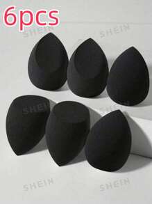6 bureți de machiaj, formă aleatorie, potrivit pentru toate tipurile de ten, burete de machiaj multifuncțional fără latex pentru lichide, creme și pudre, fără dungi, aplicări fine de machiaj, simplu și frumos, ușor de transportat.