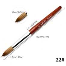 Cọ vẽ móng chuyên nghiệp Kolinsky cỡ 2#-24# Cọ vẽ móng tay cán gỗ màu đỏ, cọ vẽ móng gel, bút vẽ móng, phụ kiện làm móng tự làm - Gỗ đỏ - Xem 13