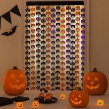 1PC Party Decoration Horror Rain Curtain Decoration Halloween Decoration Plastic Pumpkin Face Decor For Horror Theme Party Photo Home Decor Room Decor