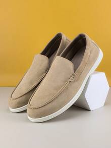 时尚设计师男士莫卡辛平纹绒面革一脚蹬乐福鞋男士皮鞋绅士商务社交鞋男士日常办公室派对婚礼鞋男士情侣约会浪漫晚餐节日礼物返校学生休闲鞋学院风，请选择大一码