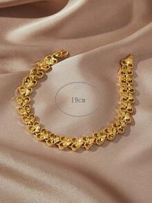 Heart Decor Chain Bracelet Valentines - Vàng vàng - Xem 3