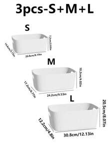 1pc/2pcs/3pcs Creamy Desktop Storage Box, Cosmetics, Miscellaneous Items, Snacks, Toys, Organizing Basket, Rectangular Storage Basket, Storage Box, Storage Box