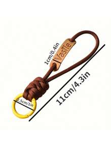 1 件棕色涤纶多用途钥匙扣，创意手机挂绳环，时尚耐用的汽车钥匙扣