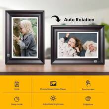 WiFi Digital Picture Frame 1920 X 1200 HD Touchscreen Digital Photo Frame 10.1 Inches Intelligent Electronic Picture Frame With 32 GB AutoRotate Share Moments Instantly Gifts Wood Frame - Gỗ đen - Xem 5