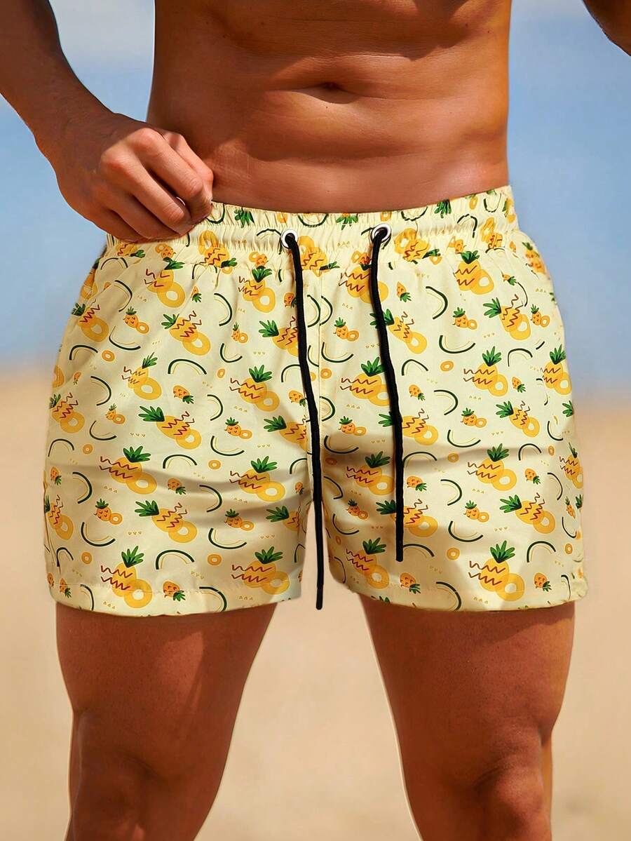 GINGTTO Men Slim Fit Swim Shorts Swim Trunks 7 Inch Quick Dry Men Bathing Suits With Mesh Lining,Hawaiian - Multicolor - View 1