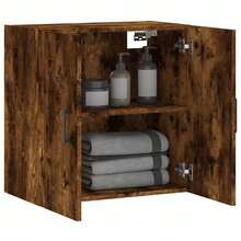 Larryhot Mobiletto dA, Parete in rovere affumicato 60x31x60 cm in legno ingegnerizzato, bello e pratico, ideale per riporre oggetti e decorare la casa - Castano - Visualizzare 4