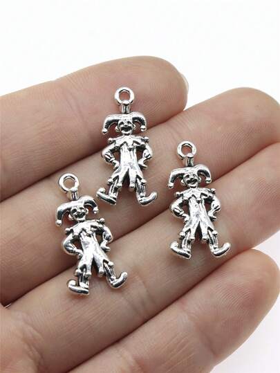 10pcs 24x12mm(0.94x0.47inch) Clown Charms Pendant For DIY Jewelry Making Necklace Keychain Phone Chain Bracelet Making Accessories Handmade Craft Making Findings