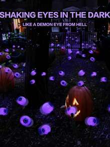 1pc (6/8/10 Lights) - Halloween Decorative Outdoor Lights - Solar Halloween Scary Eyeball Path Lights, Swaying In The Wind, Waterproof Solar Halloween Stake Lights For Garden Porch Lawn Path (Purple)