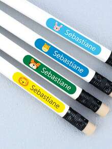 96-960 Piezas Etiquetas personalizadas con nombre, Etiquetas para útiles escolares, Etiquetas de bolígrafos de color degradado, Etiquetas escolares personalizadas, Etiquetas para guardería, Patrones de dibujos animados, Útiles escolares de vuelta al cole, Decoraciones de vuelta al cole, Regalos de cumpleaños, Personalizadas, Personalizables, Estudiante, Hombre, Profesor, Diseño elegante - Estilo A - Ver 7