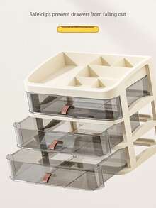 1 szt. Przezroczyste, składane pudełko do przechowywania, minimalistyczna szuflada na biurko, pudełko do przechowywania i eksponowania na biurku, organizer na kosmetyki i biżuterię, pudełko do przechowywania w szufladzie na kosmetyki do łazienki, pudełko do przechowywania artykułów higieny osobistej, uchwyt na małe akcesoria, gumki do włosów, gumki do włosów, biżuterię