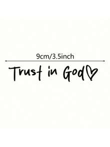 Trust In God, Faith Hope Love, Self-Adhesive Shiny Look, Teacher Religious Gifts, "Trust In God" With Heart Graphics - Christian Church Decorations For Churches, Homes, Schools And Offices!