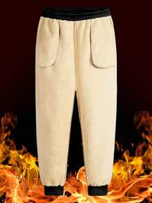 Women's Outdoor Thermal Lined Pants, Thick Warm Sherpa Sweatpants For Autumn/Winter,Fleece