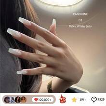Neutral Gel Nail Polish 15ml Milky White Jelly Gel Polish Set Nude Color Translucent Nail Gel Soak Off UV LED Nail Lamp Jelly Sheer Gel Polish Nail Art Gel 0.5Oz - D1-乳白色 - 查看 2