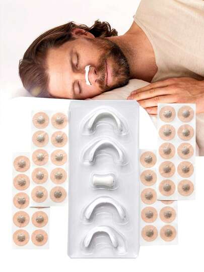 60 Pcs, Magnetic Anti-Snoring Nose Strips, Reusable, Hypoallergenic Sleep Aid | Comfortable Fit, Easy Breathing At Night, Perfect Gift For Snorers And Their Partners, Solution To Reduce Snoring