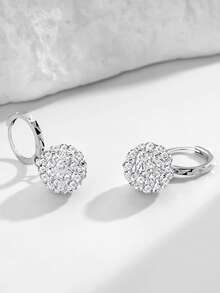 1 件 925 纯银珠宝香巴拉奢华锆石女款流行原创高端复古耳钉时尚配饰创意礼物 - 單隻耳環 - 查看 4