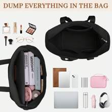 NEWHEY Canvas Tote Bags For Women Waterproof Large Work Tote Bag With Zipper Elegant Anti-Theft Shoulder Crossbody Bag For Casual College Travel Business Daily Shoulder Strap Lightweight - Multicolor - View 5