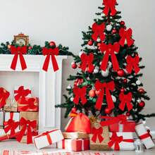 3/6 Weihnachtsschleifen, 33 cm x 23 cm, weiche Haptik, einfach zu montieren, geeignet für Weihnachtskranz-Dekoration, Weihnachtsbaum-Dekoration, Türdekoration, Treppenhaus, festliche Heimverschönerung, Geschenkverpackungsdekoration, Familienzusammenkunft und Party-Heimdekoration, Weihnachtsdekorationen, Raumdekoration Winter