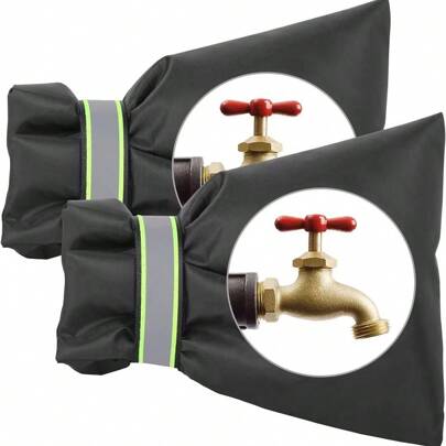 2025 Upgraded Thicken Outdoor Faucet Cover For Winter Protection, Pro Outside Faucet Socks With Reflective, Reusable Water Spigot Covers Hose Bibs Insulated Faucet Sleeve Freeze Protector (Multiple Sizes Available)
