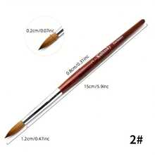 Cọ vẽ móng chuyên nghiệp Kolinsky cỡ 2#-24# Cọ vẽ móng tay cán gỗ màu đỏ, cọ vẽ móng gel, bút vẽ móng, phụ kiện làm móng tự làm - Gỗ đỏ - Xem 16