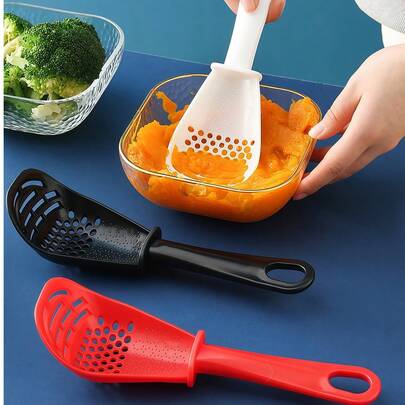 1/2/3件套7合1多功能厨房工具套装 - 蒜蓉压榨器、蛋黄分离器、打蛋器、带滤网的土豆泥压泥器和锅铲 | 节省空间的烹饪用具，适用于烘焙、沙拉准备（可放入洗碗机清洗） | 母亲节、父亲节实用厨房小工具