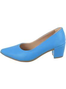 Anna Karol 6cm High Thick Heel Luxury Pointed Toe Pumps - 藍色 - 查看 3