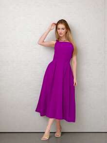 Tailored Dress With Cups Fashion Items!!! - Purple - View 1