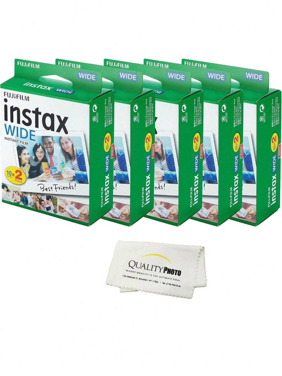 Fujifilm Instax Wide Instant Film For Fujifilm Instax Wide 300, 200, And 210 Cameras W/Microfiber Cloth By Quality Photo (100 Sheets) - 100張 - 查看 1