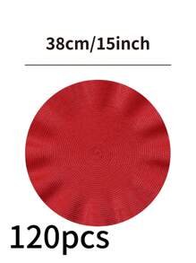 1/4/6/12pcs Bohemian Style Woven Round Placemats, 15 Inch, Solid Color, Kitchen Dining Table Decor Coasters, Non-Slip Pads For Holiday Party, Birthday, Wedding, Dinner, Home Decor, Dorm (Multiple Color Options)