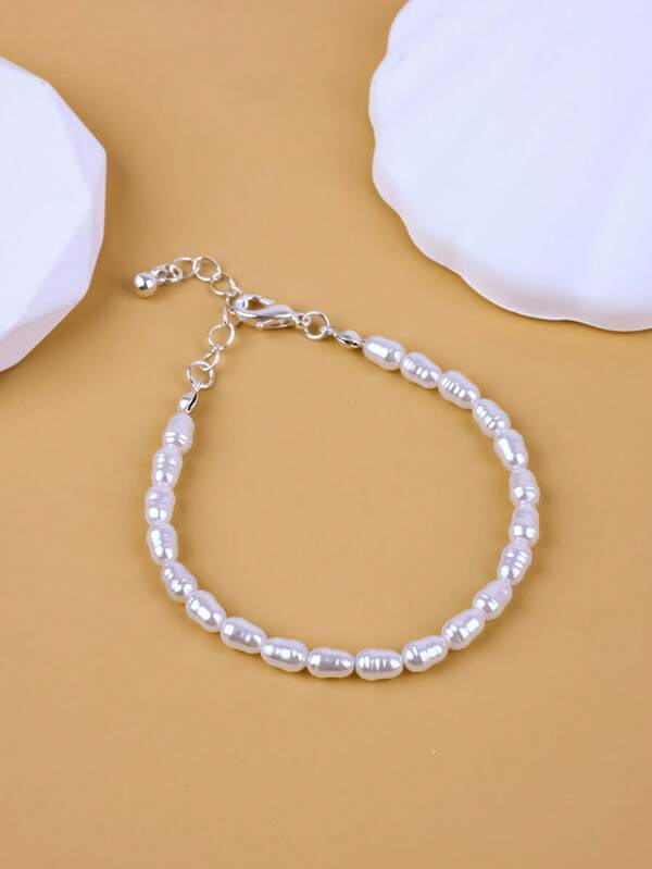 1 pièce Bracelet élégant et en acrylique avec perles et perles