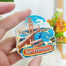 1pc Polyresin Fridge Magnet Souvenir, Landmarks Of Los Angeles, Seattle, Colorado Grand Canyon, Statue Of Liberty New York, Route 66, Brooklyn Cowboy, Home Decor, Kitchen, Bedroom Wall Decoration, Gifts From USA Travel - Multicolor - View 11