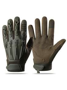 1 Pair Outdoor Sports Full Finger Gloves, Suitable For All Seasons, Hiking, Climbing, Motorcycle Riding, Anti-Slip & Durable, Touchscreen Compatible Men's Gloves