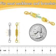 12 Pack Magnetic Necklace Clasps And Closures. Necklace Jewelry Extender With Strong Magnet. Magnetic Necklace Clasp For Jewelry Necklace Bracelet Making. Gold And Silver Plating (Regular) - Multicolor - View 2