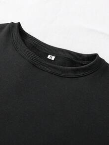 1pc Unisex With Customizable Text Feature, Black Color, For Daily Casual Wear, Romantic - Themed And Personalized Style, Sweatshirt, Suitable For Daily Life And Love - Related Occasions