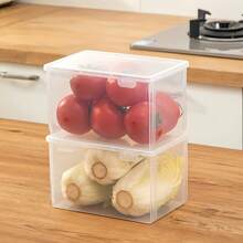 1/2pcs Transparent Leak-Proof & Reusable Bread Box With Lid Storage Box - Stackable Food Container For Toast, Fruits & Vegetables