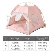 Tienda para mascotas, cama de perro y gato semi-cerrada con cojín reversible, ventilada y con prevención de mosquitos, casa de villa para gatos y nido para cachorros