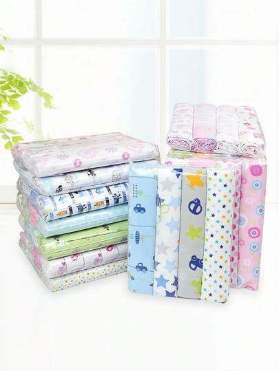 Set de 4 piezas/2 piezas de mantas de envolver para bebé recién nacido, mantas de recepción de bebé cálidas y acogedoras con estampado floral, mantas de muselina de bebé con estampado de dibujos animados (colores surtidos)